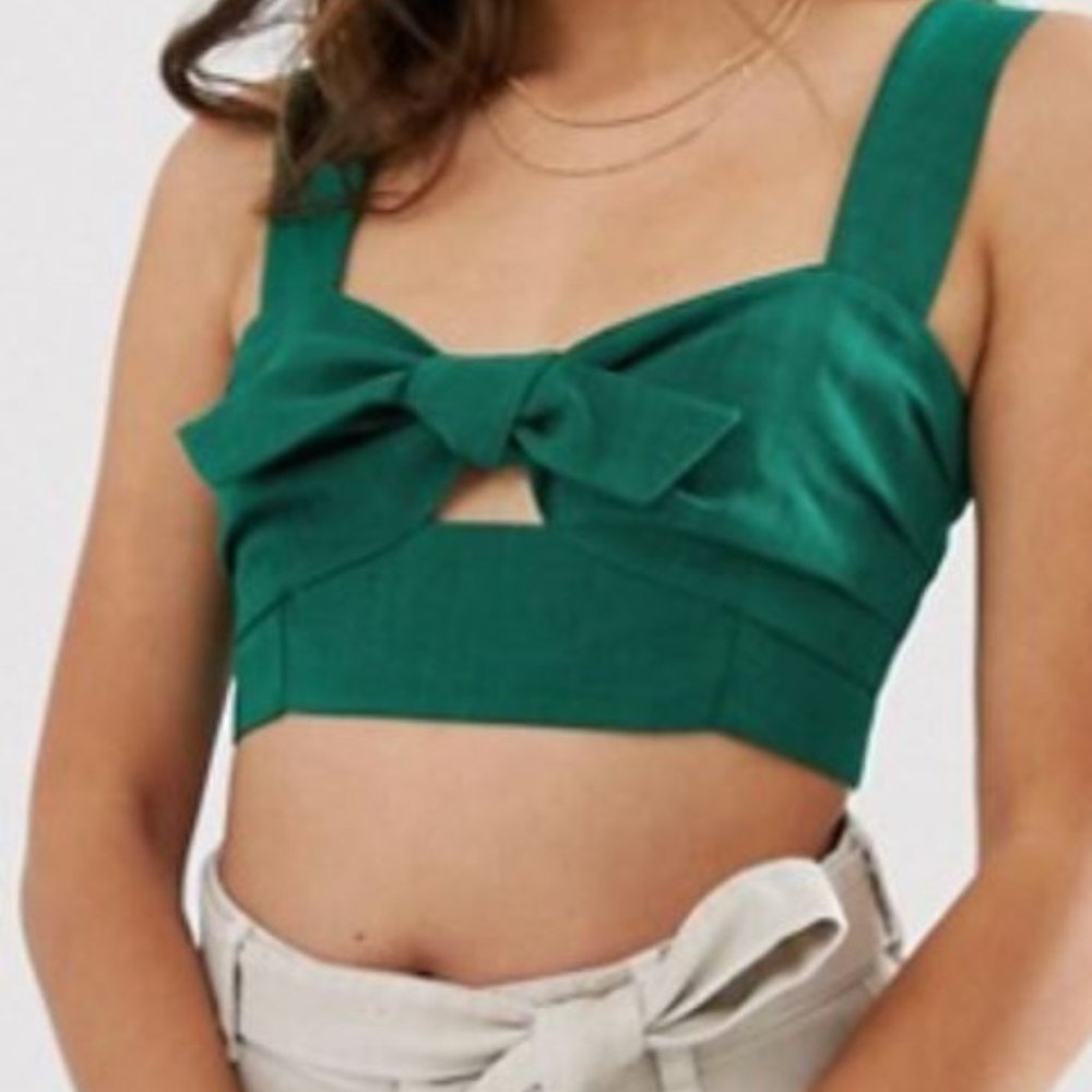 Miss Selfridge Emerald Green Bralette Top Size 0